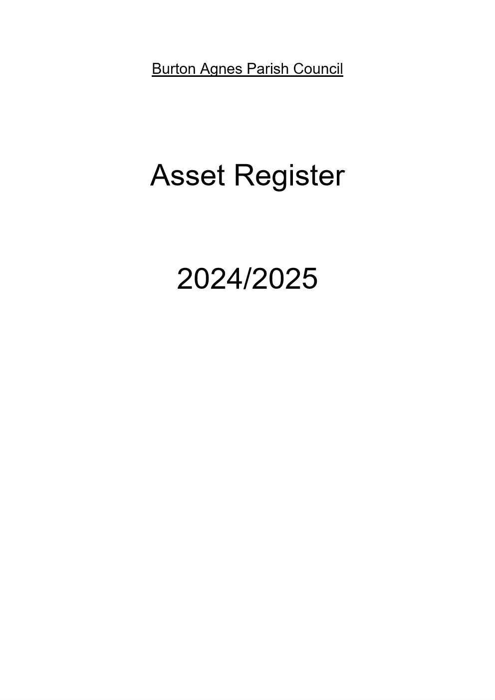 Asset Register