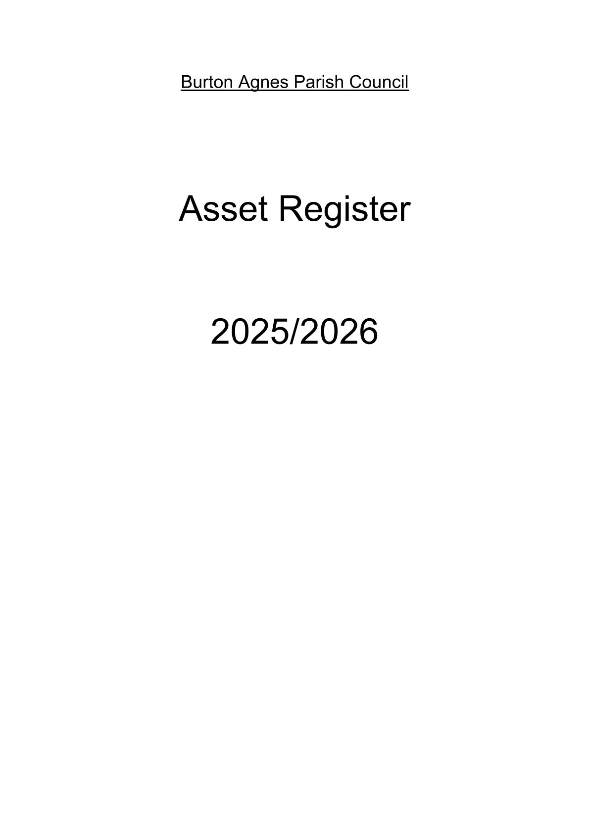 Asset Register