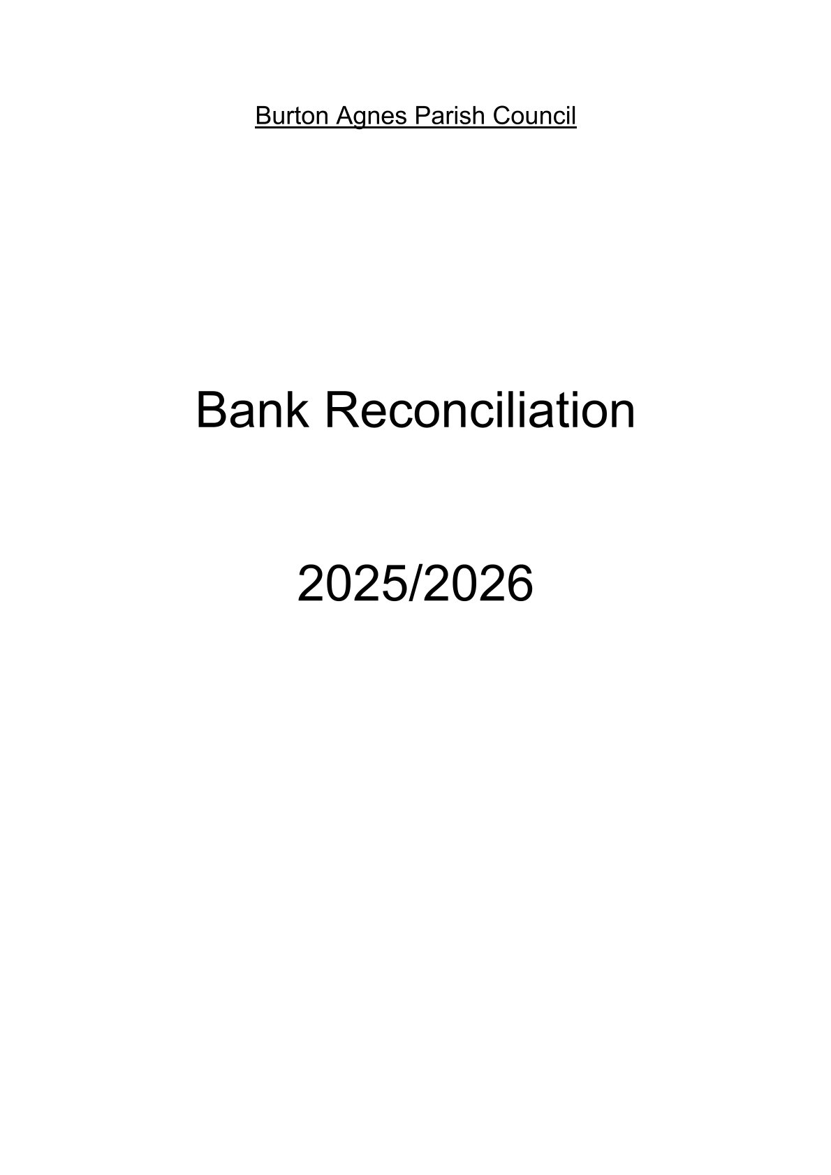 Bank Reconciliation