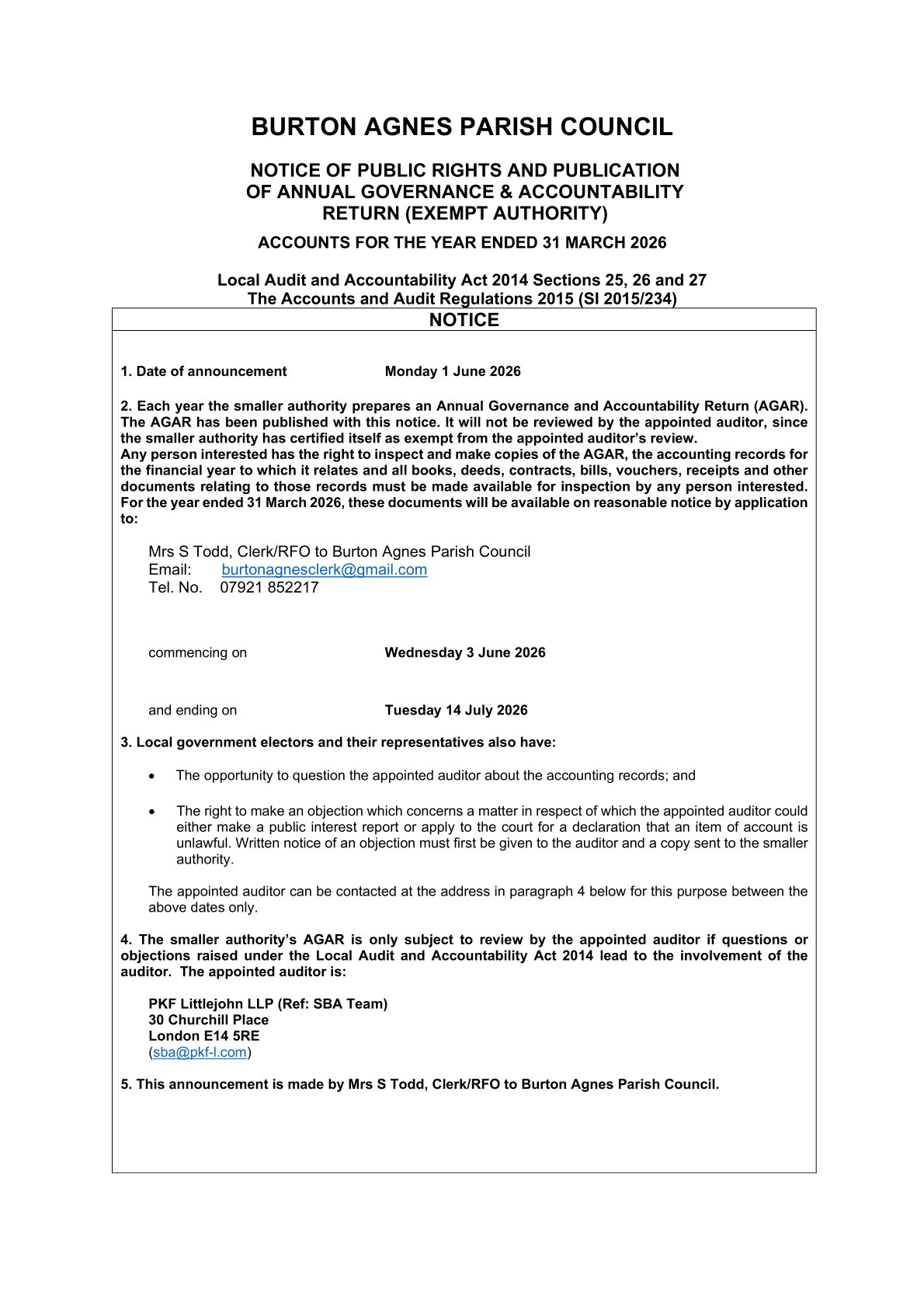 Exercise of Public Rights Page 1